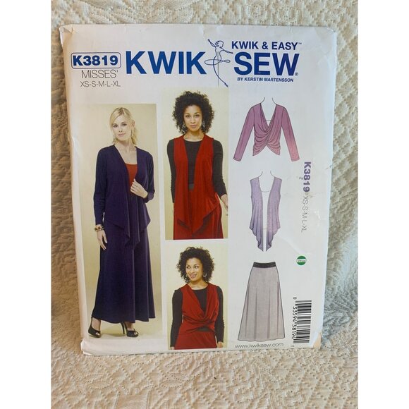 Kwik Sew Misses Dress Jacket Vest Sewing Pattern sz Xs S M L XL K3819 - uncut - Picture 1 of 6
